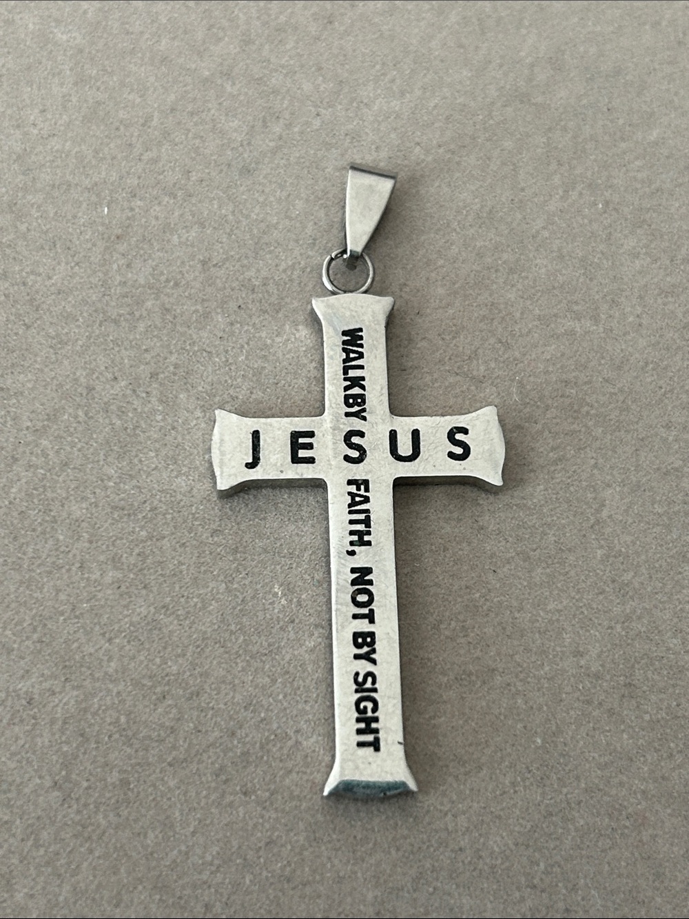 Silver JESUS Cross Pendant Necklace - Inspirational Faith Jewelry